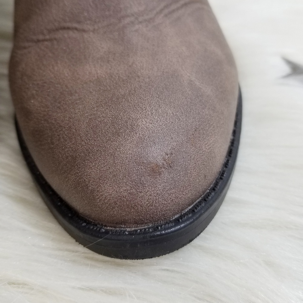SOLD Faryl Robin strappy cage ankle boots taupe gray 10 - Picture 6 of 8